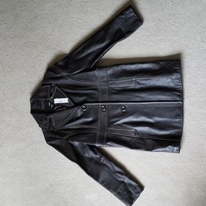 NWT a.n.a Genuine Leather Coat. Size L